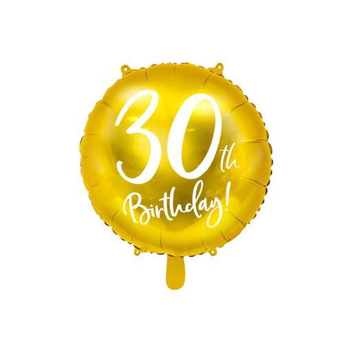 Folieballon 30th Birthday goud (45cm)