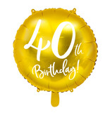 Folieballon 40th Birthday goud (45cm)