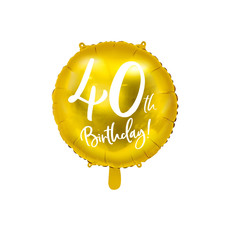 Folieballon 40th Birthday goud (45cm)