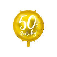 Folieballon 50th Birthday goud (45cm)