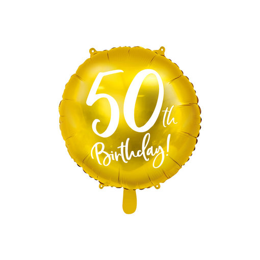 Folieballon 50th Birthday goud (45cm)