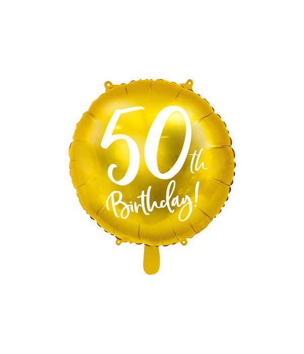 Folieballon 50th Birthday goud (45cm)