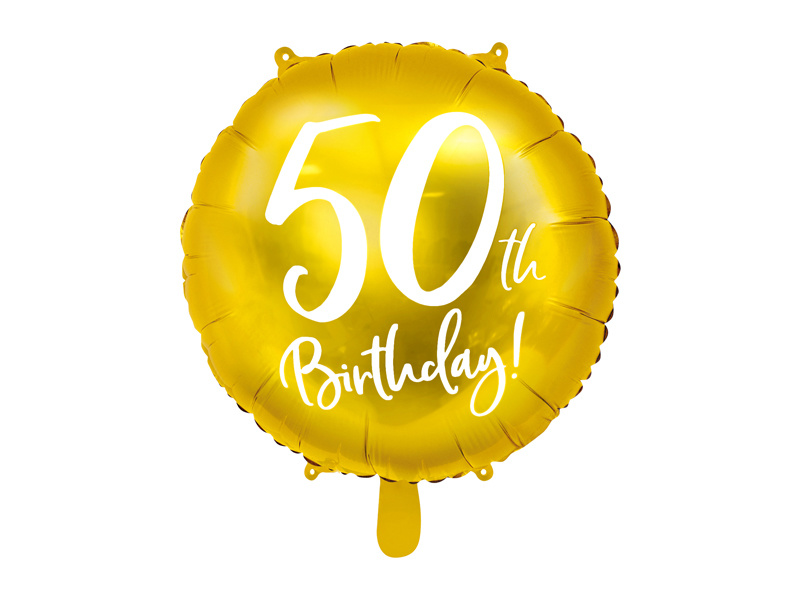Folieballon 50th Birthday goud (45cm) afbeelding