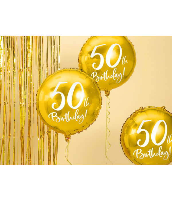 Folieballon 50th Birthday goud (45cm)