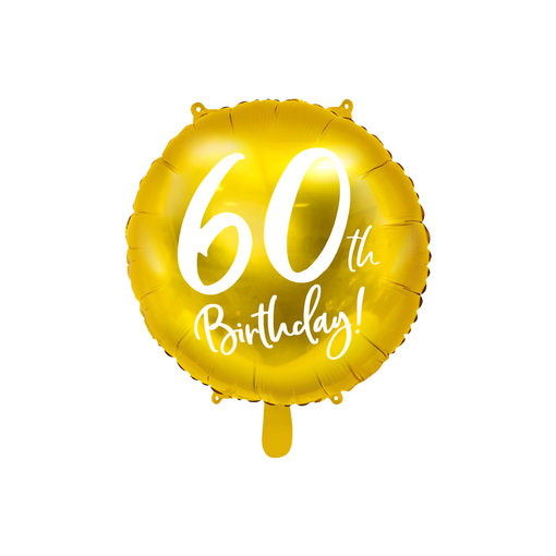 Folieballon 60th Birthday goud (45cm)