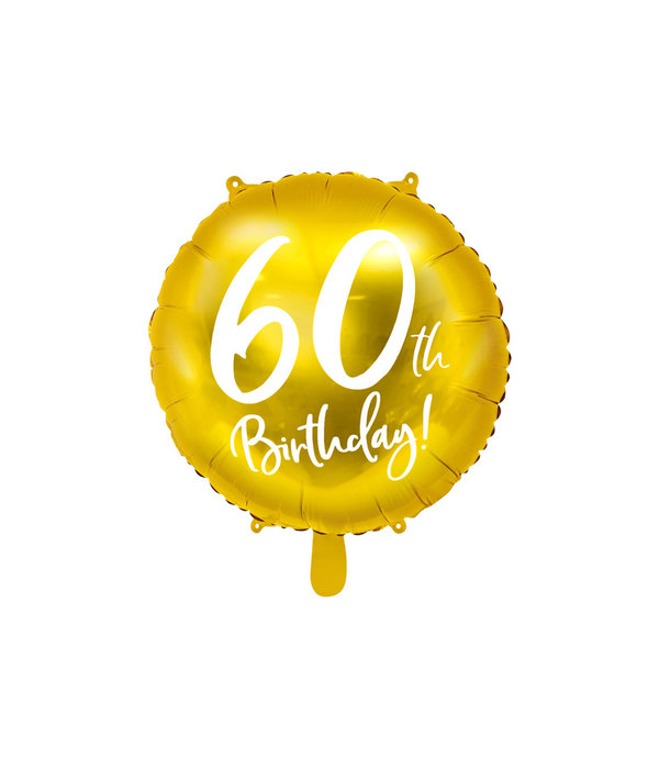 Folieballon 60th Birthday goud (45cm)