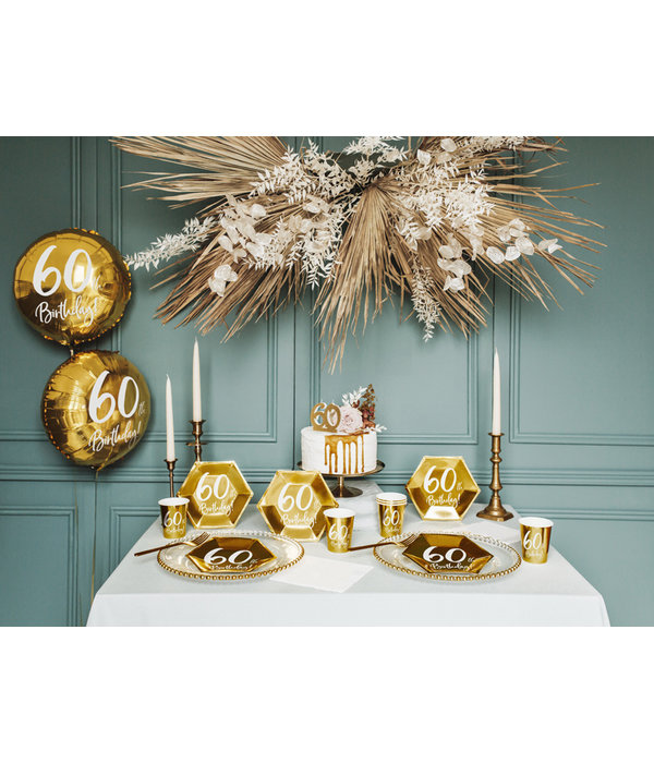 Folieballon 60th Birthday goud (45cm)