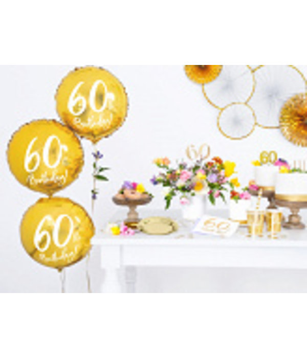 Folieballon 60th Birthday goud (45cm)