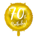 Folieballon 70th Birthday goud (45cm)