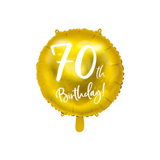 Folieballon 70th Birthday goud (45cm)