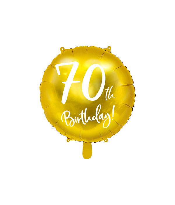 Folieballon 70th Birthday goud (45cm)