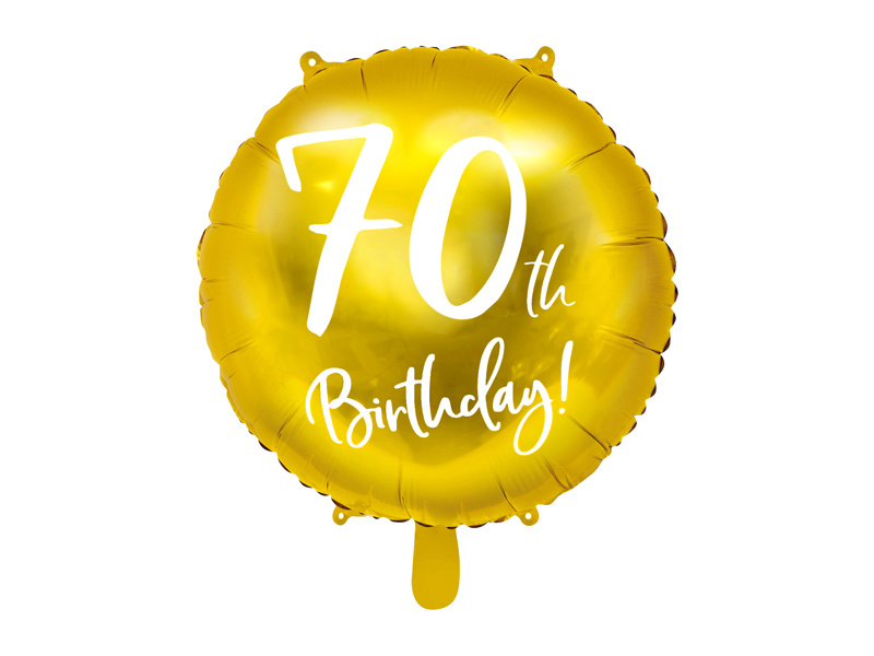 Folieballon 70th Birthday goud (45cm)