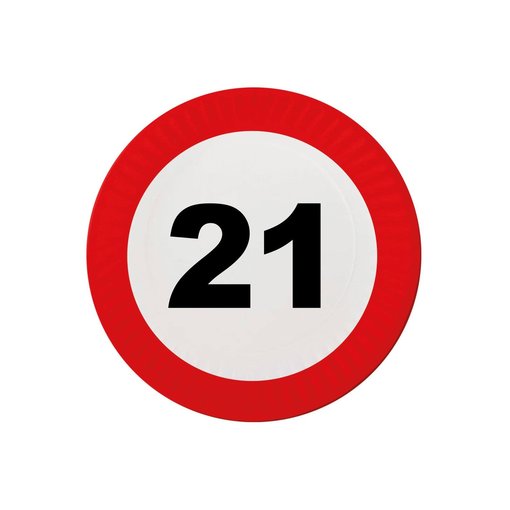 21 Jaar Verkeersbord Borden - 8 stuks