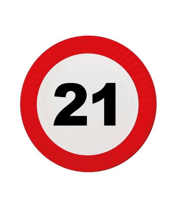 21 Jaar Verkeersbord Borden - 8 stuks