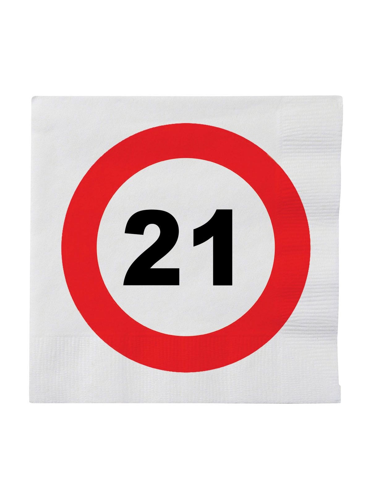 16 Servetten verkeersbord 21 jaar afbeelding