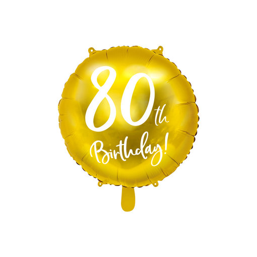 Folieballon 80th Birthday goud (45cm)