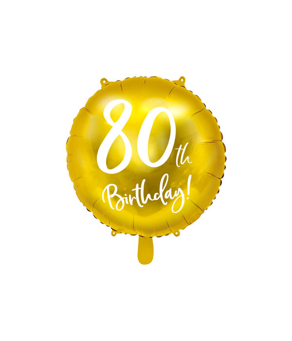 Folieballon 80th Birthday goud (45cm)