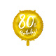 Folieballon 80th Birthday goud (45cm)