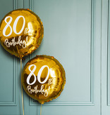 Folieballon 80th Birthday goud (45cm)