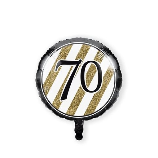 Folieballon '70' Black & Gold