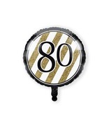 Folieballon '80' Black & Gold