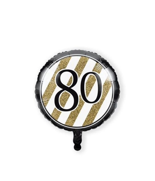 Folieballon '80' Black & Gold