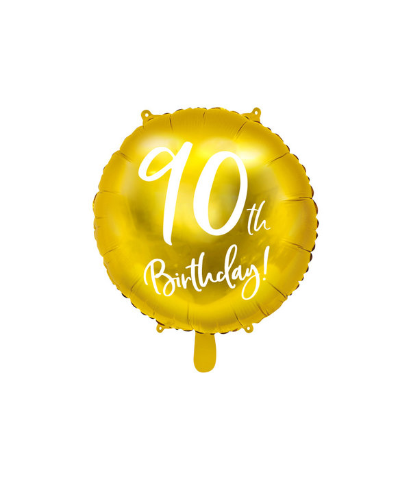 Folieballon 90th Birthday goud (45cm)