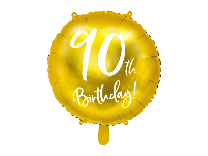 Folieballon 90th Birthday goud (45cm)