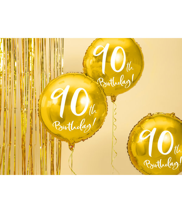 Folieballon 90th Birthday goud (45cm)
