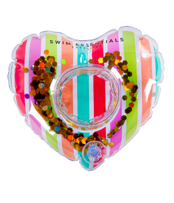 Opblaasbare Bekerhouder Glitter Regenboog Hart