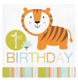 Servetten "1st Birthday" Tijger - 16 Stuks