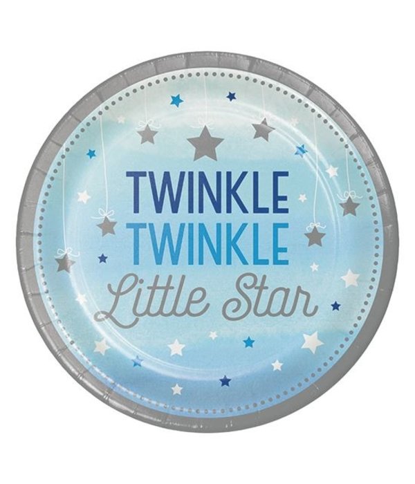 Bordjes Twinkle Little Star Blauw - 8 Stuks