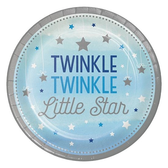 Bordjes Twinkle Little Star Blauw 8 Stuks