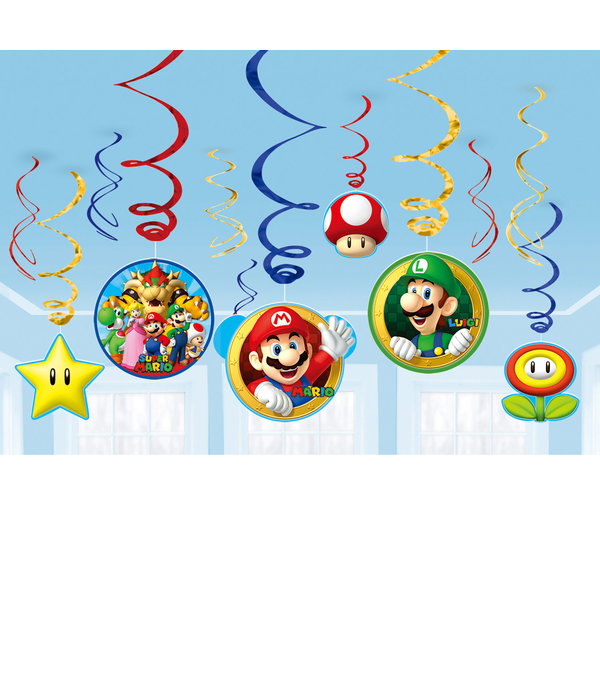 Hangdecoratie Super Mario - 12 Stuks