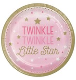 Bordjes Twinkle Little Star Roze - 8 Stuks