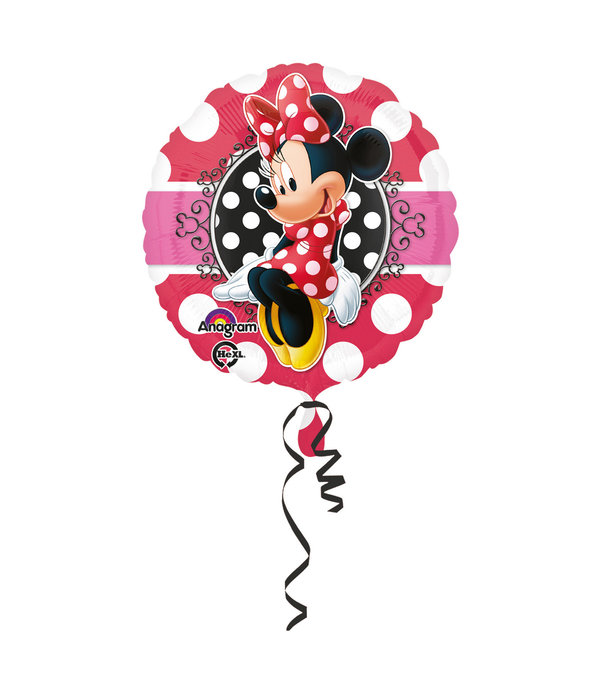 Folieballon Minnie Mouse Stippen Rond - 43 cm