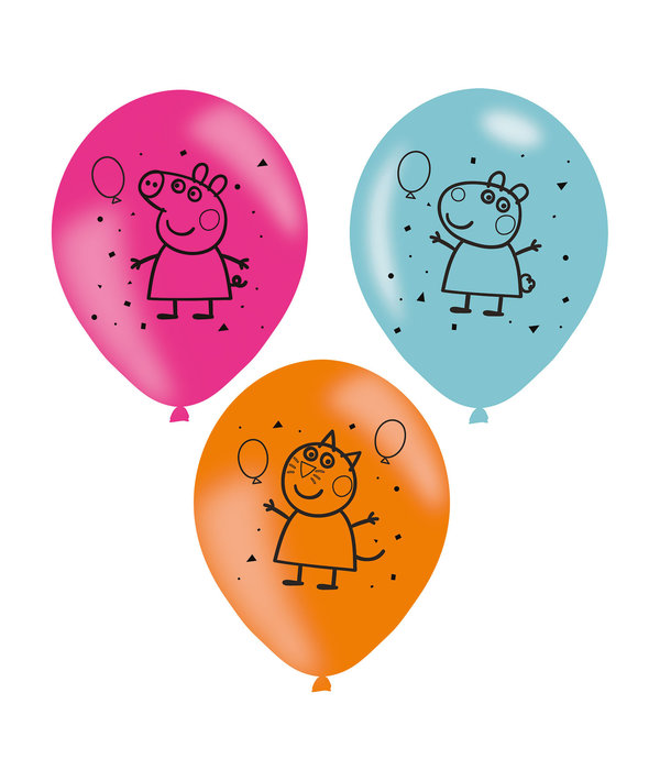 Ballonnen Peppa Pig - 6 Stuks