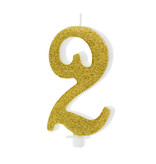 Taartkaarsje Cijfer 2 Goud