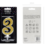 Taartkaarsje Cijfer 3 Goud