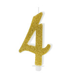 Taartkaarsje Cijfer 4 Goud