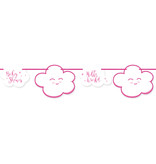 Feestslinger Babyshower Roze Wolkjes - 4 Meter
