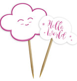 Prikkers Babyshower Roze Wolkjes - 24 Stuks