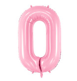 Folieballon cijfer 0 roze 86cm