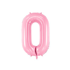 Folieballon cijfer 0 roze 86cm
