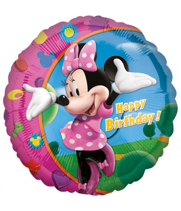 gracht cursief span Folieballon Verjaardag Minnie Mouse Rond - 45 cm - Feestbazaar.nl