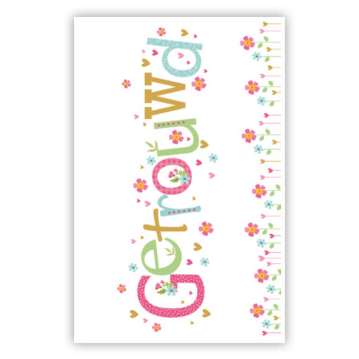 Wenskaart Getrouwd Bloemetjes