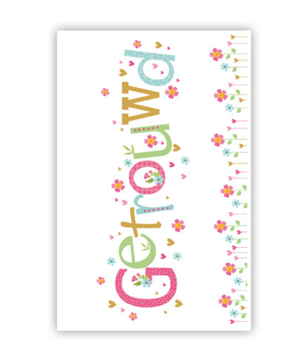 Wenskaart Getrouwd Bloemetjes