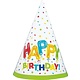 Feesthoedjes Happy Birthday Ballonprint - 8 Stuks