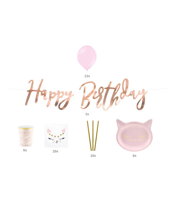 Party Decoratie Set Katten Roze