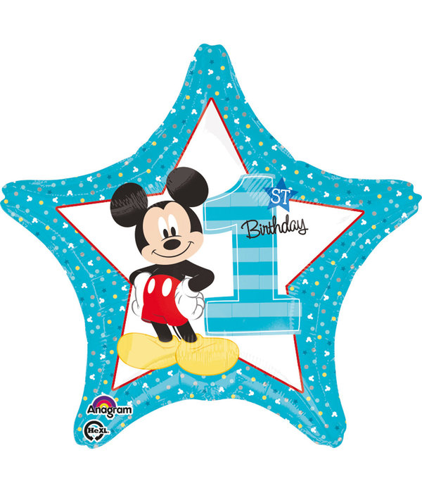 Folieballon 1st Birthday Mickey Mouse - 43 cm